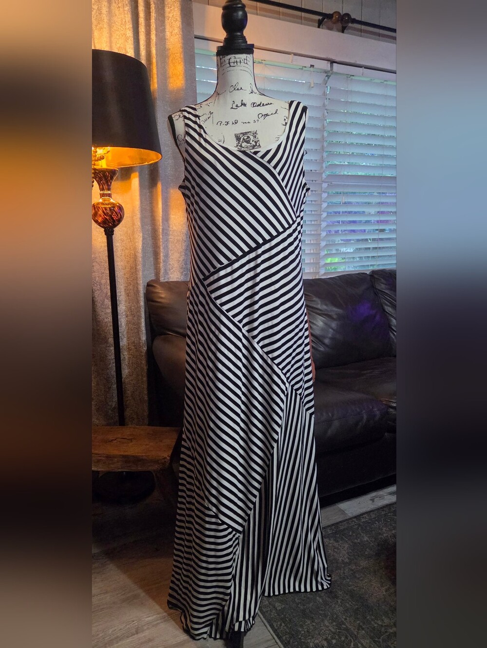 Black & White Striped Maxi Dress
